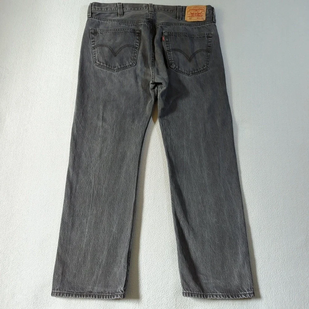 Levi's 501 Jeans Mens 40x32 Faded Black Straight Leg Button‎ Fly Denim Pants